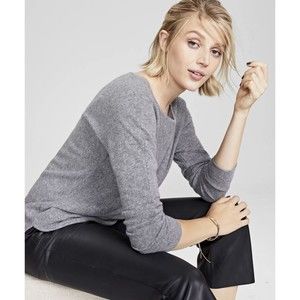 NWT Charter Club shirtail 100% cashmere size L in Grey
